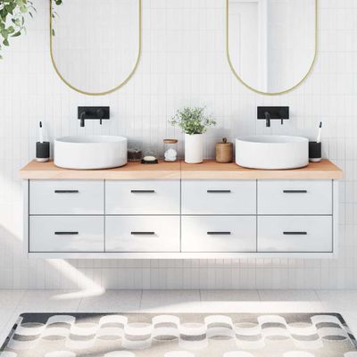 vidaXL Kúpeľňová doska 180x60x(2-6) cm neošetrený masív