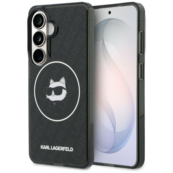 Obal Karl Lagerfeld IML Repeated Choupette MagSafe pre Samsung Galaxy S26 čierny
