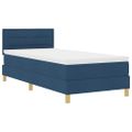 vidaXL LED box s pružinami s LED pásikmi Modrá 100 x 200 cm látka