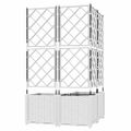 vidaXL Záhradný kvetináč 3 ks Biela 80 x 80 x 143 cm PP