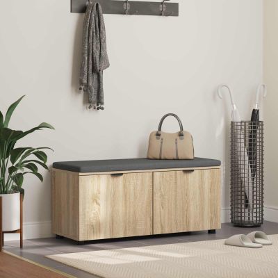 vidaXL Predsieňová lavica s vankúšom Sonoma dub 100 x 38 x 46 cm