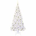 vidaXL Umelý vianočný stromček s 300 LED-i Biela 180 cm PVC a oceľ
