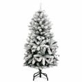 vidaXL Umelý výklopný vianočný stromček 150 LED a sada gúľ 120 cm