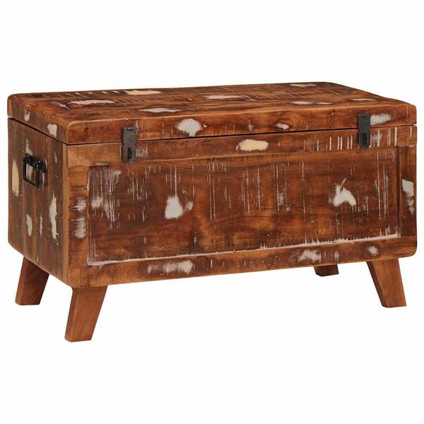 vidaXL Úložná krabica s úložiskom 70 x 35 x 40 cm recyklovaný masív