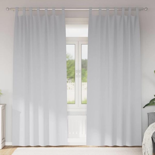 vidaXL Záclony na zatemnenie s krúžkami 2 pcs Bledá šedá 245 x 140 cm