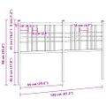 vidaXL Kovové náhradné čelo postele čierne 120 cm
