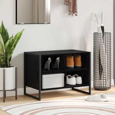 vidaXL Skriňa na topánky Čierny dub 60 x 35 x 44 cm Kompozitné drevo