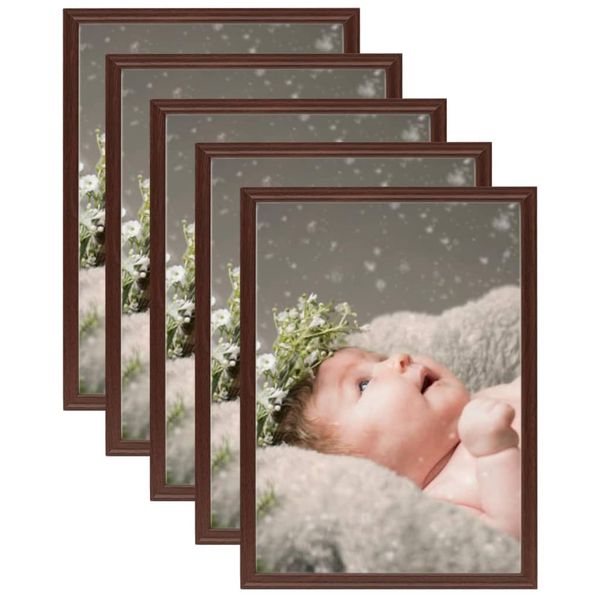 vidaXL Fotorámiky na stôl, koláž 5 ks, tmavočervené 15x21 cm