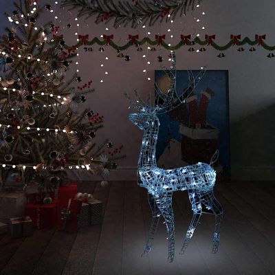 vidaXL Vianočná dekorácia, akrylový sob 140 LED, 128 cm, studená biela
