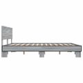 vidaXL Posteľný rám sivý dub sonoma 200x200 cm kompozitné drevo a kov