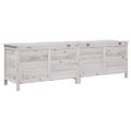 vidaXL Záhradný úložný box biely 198,5x50x56,5 cm jedľové drevo