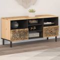 vidaXL TV skrinka 100x33x46 cm, mangový masív