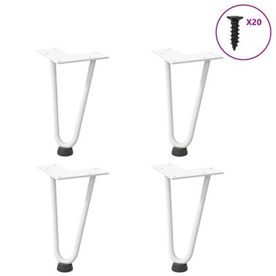vidaXL Nohy do vlasov pre konferenčný stolík 4 ks, biele 20 cm, masívna oceľ
