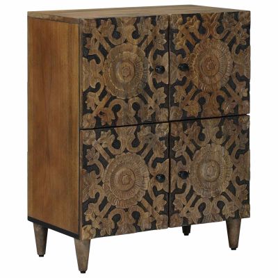 vidaXL Servírovacia skriňa Hnedá 60 x 33,5 x 75 cm Masívne mango drevo