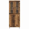 vidaXL Highboard 2 ks Staré drevo 69,5 x 34 x 180 cm Kompozitné drevo