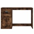 vidaXL Stolík so zásuvkami dymový dub 115x50x75 cm kompozitné drevo