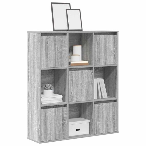 vidaXL Knižnica sivý dub sonoma 89x24x101,5 cm kompozitné drevo
