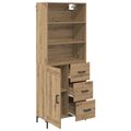 vidaXL Highboard Remeselný dub 69,5 x 34 x 180 cm Kompozitné drevo