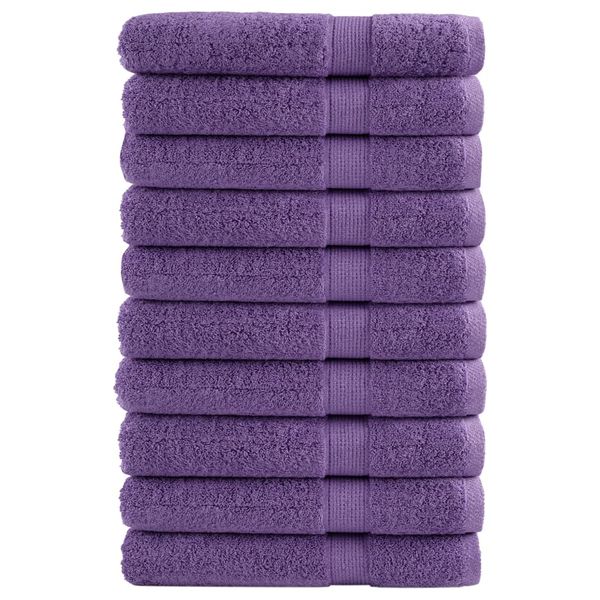 vidaXL Prémiové uteráky SOLUND 10 ks fialové 100x200cm 600 g/m2