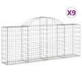 vidaXL Oblúkové gabionové koše 9 ks 200x30x80/100cm pozinkované železo