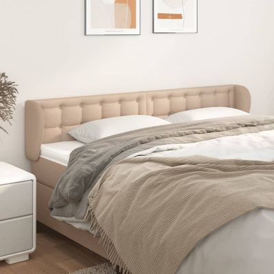 vidaXL Čelo postele so záhybmi kapučínové 203x23x78/88 cm umelá koža