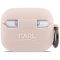 Silikónové puzdro Karl Lagerfeld Chaupette Head 3D pre AirPods Pro 3 ružové
