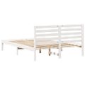 vidaXL Rám postele Biela 135 x 190 cm Masívne borovicové drevo