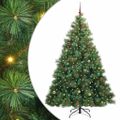 vidaXL Umelý vianočný stromček s 300 LED-i Zelená 240 cm PE a PVC