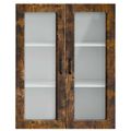 vidaXL Nástenný sklenený kabinet PORTO Dymová dub 80 x 31 x 100 cm