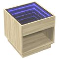 vidaXL Nočný stolík s nekonečnými LED dub sonoma 50x50x50 cm