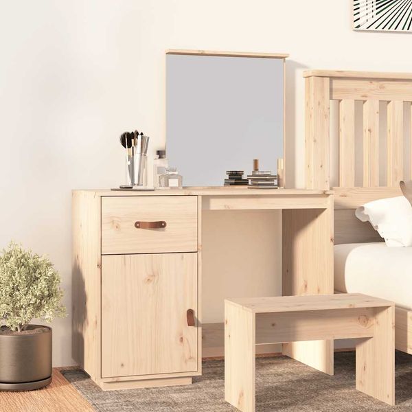 vidaXL Toaletný stolík 95x50x134 cm masívne borovicové drevo