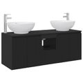 vidaXL Set kabinetov do kúpeľne 3 ks Čierna 49,5 x 44,5 x 65 cm