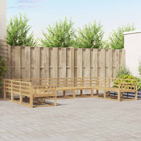 vidaXL Záhradná súprava gaučov 9 pcs Biela 404 x 247,5 x 73 cm