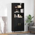 vidaXL Highboard Čierny dub 69,5 x 34 x 180 cm Kompozitné drevo