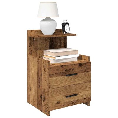 vidaXL Nočné stolíky 2 ks s 2 zásuvkami, staré drevo 40x36,5x62 cm
