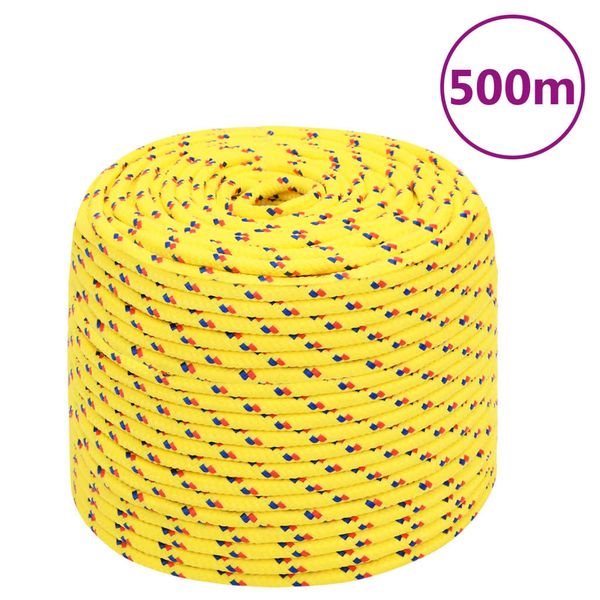vidaXL Lodné lano žlté 10 mm 500 m polypropylén