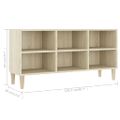 vidaXL TV stolík nohy z masívneho dreva dub sonoma 103,5x30x50 cm
