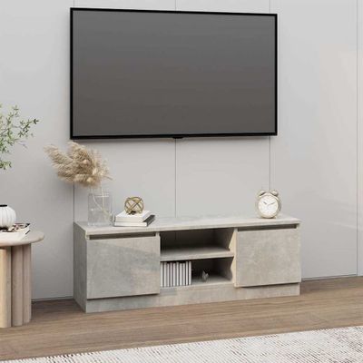 vidaXL TV skrinka s dvierkami betónová sivá 102x30x36 cm