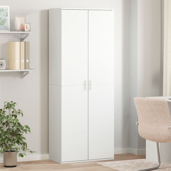 vidaXL Vysoká skrinka biela 70x35x180 cm kompozitné drevo