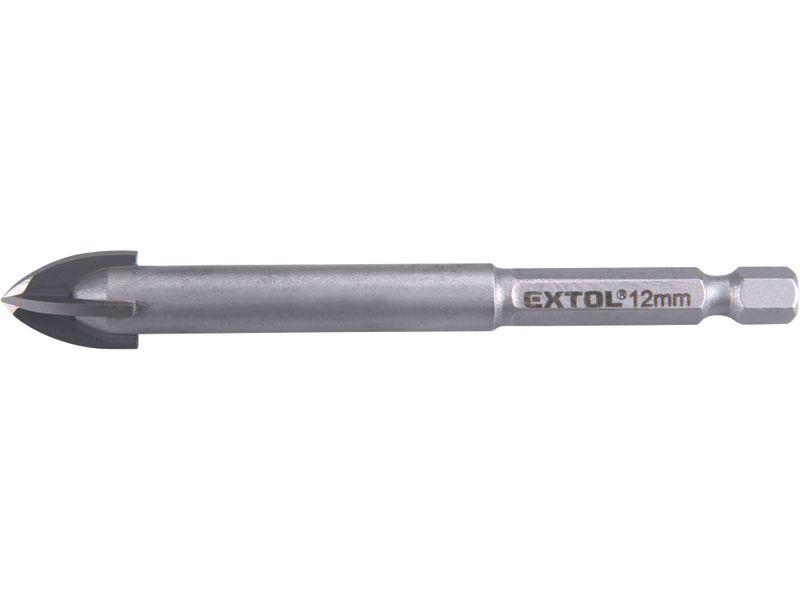 Vrták na sklo a keramiku karbidový, O 12mm EXTOL-PREMIUM