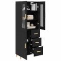 vidaXL Highboard Čierny dub 34,5 x 34 x 180 cm Kompozitné drevo