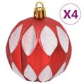 vidaXL 64-dielna sada vianočných ozdôb červená/biela