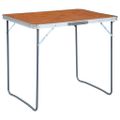 vidaXL Skladací kempingový stôl s kovovým rámom 80x60 cm