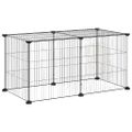 vidaXL 8-panelová klietka pre domáce zvieratá čierna 70x35x35 cm oceľ