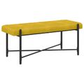 vidaXL Lavica s gombíkmi a vankúšmi Žltá 110 x 40 x 46 cm Zamat