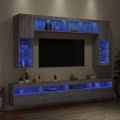 vidaXL 8-dielna súprava TV nástenných skriniek s LED sivá sonoma
