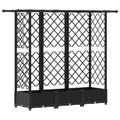 vidaXL Vyvýšený záhon s mriežkou a strechou Čierna 164 x 40 x 121 cm