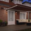 vidaXL Ručná zaťahovacia markíza s LED hnedá 500x300 cm