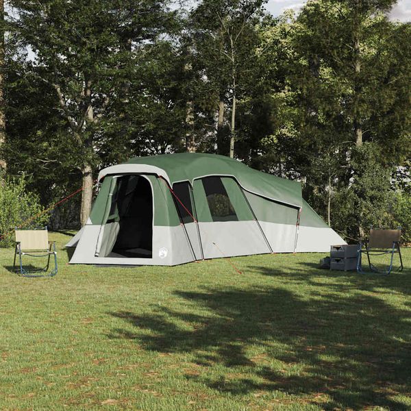 vidaXL Rodinný stan so strechou Zelená 762 x 655 x 218 cm taft