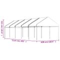 vidaXL Altánok so strechou, biely 11,15x4,08x3,22 m, polyetylén